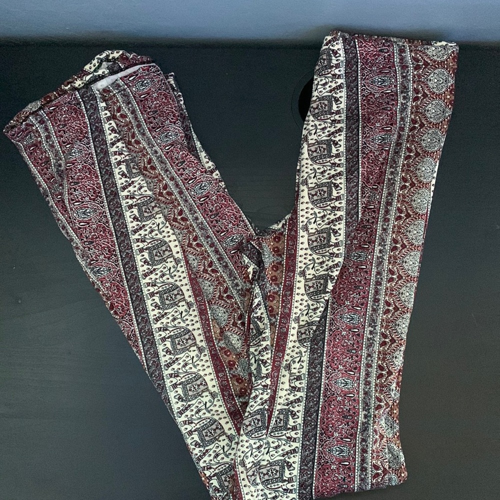 Striped and floral flare booty pants